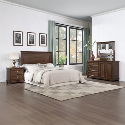 Franklin 4 Piece Full Bedroom Set in Brushed Walnut Finish by Acme - BD02154F