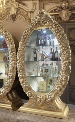 Seville Display Curio Cabinet in Gold Finish by Acme - DN00460