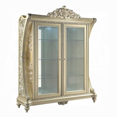 Vatican Display Curio Cabinet in Champagne Silver Finish by Acme - DN00470