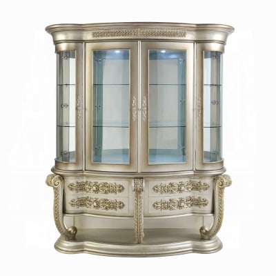 Danae Display Curio Cabinet in Champagne and Gold Finish by Acme - DN01200