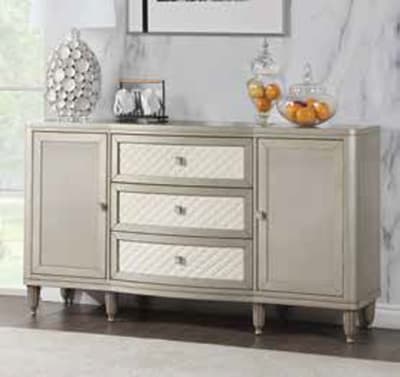 Kasa Server in Sintered Stone Top & Champagne Finish by Acme - DN02013
