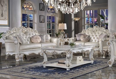 Vendome 2 Piece Sofa Set in Champagne PU & Antique Pearl Finish by Acme - LV01324-S