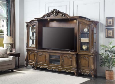 Latisha Entertainment Center in Antique Oak Finish by Acme - LV01355