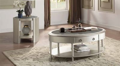Kasa 3 Piece Occasional Table Set in Sintered Stone Top & Champagne Finish by Acme - LV01502-S