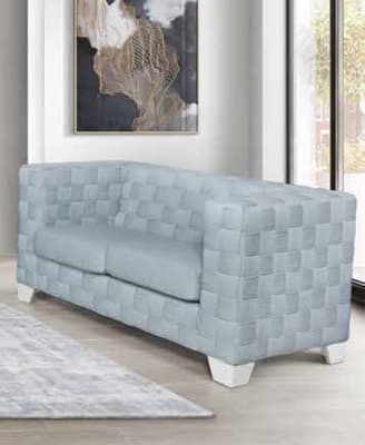 Saree Loveseat in Light Teal Chenille & White Finish by Acme - LV02347