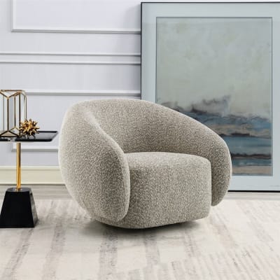 Isabel Accent Chair w/Swivel in Brown Boucle Finish by Acme - LV02568