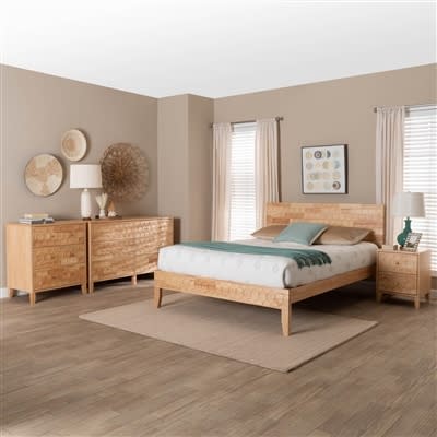 Hosea 6 Piece Japandi Queen Bedroom Set in Natural Finish by Baxton Studio - BAX-SW8588-Natural