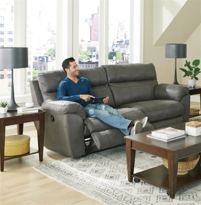 Atlas Reclining Sofa in Charcoal Fabric by Catnapper - 1001