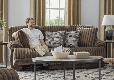 Hollifield Reclining Sofa in Chocolate Fabric by Catnapper - 1081