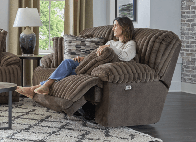 Hollifield Reclining Loveseat in Chocolate Fabric by Catnapper - 1082