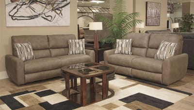 Dorian 2 Piece Reclining Set in Pebble Fabric by Catnapper - 307-SET-P
