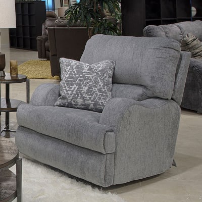 Zane Swivel Glider Recliner in Shark Chenille Fabric by Catnapper - 3090-5