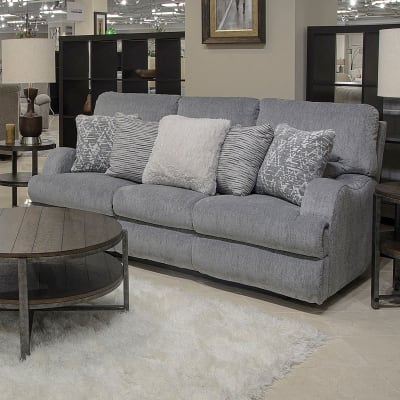 Zane Reclining Sofa in Shark Chenille Fabric by Catnapper - 3091