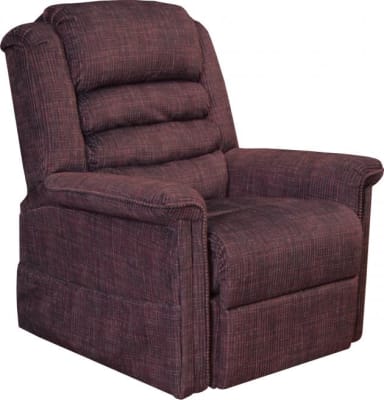Soother Power Lift Full Lay-Out Chaise Recliner with Heat and Massage in Wine Fabric by Catnapper - 4825-V