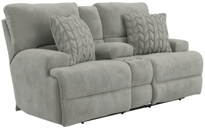 Renaldo Zero Gravity Power Lay Flat Reclining Console Loveseat in Stone Fabric by Catnapper - 61289