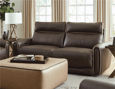 Nico Power Headrest Reclining Sofa in Walnut Fabric by Catnapper - 63501