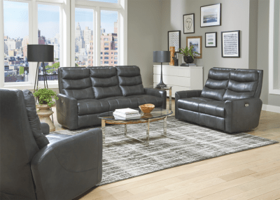 Bosa 2 Piece Power Reclining Set in Charcoal Leather by Catnapper - 6459-SET