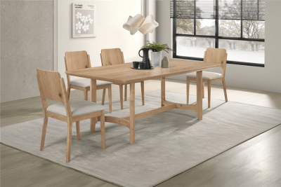 Arden 5 Piece Dining Room Set in Natural Wood Finish by Crown Mark - CM-2136T-4079-5P
