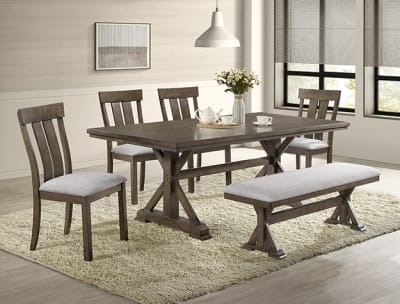 Lloyd 5 Piece Rectangular Table Dining Set in Brown by Crown Mark - CM-2137T-4079-5P