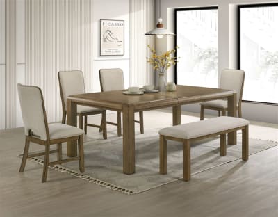 Cockrell 5 Piece Dining Room Set in Rustic Wood Finish by Crown Mark - CM-2156T-4282-5P