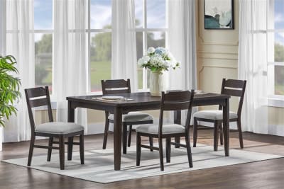 Higgins 5 Piece Dining Room Set in Dark Oak Finish by Crown Mark - CM-2204T-4072-5P
