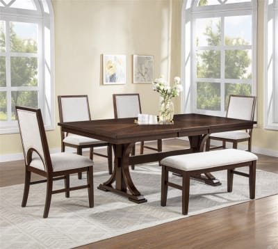Hamil 5 Piece Dining Room Set in Brown Wood Finish by Crown Mark - CM-2210T-4282-5P