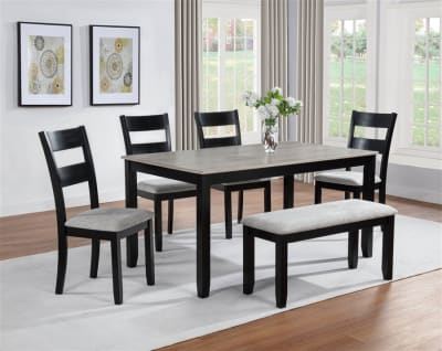 Lester 6 Piece Dining Room Set in Light Grey Finish by Crown Mark - CM-2231SET-LG