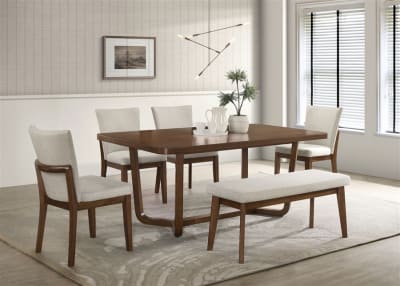 Salerno 5 Piece Dining Room Set in Warm Wood Finish by Crown Mark - CM-2311T-3971-5P