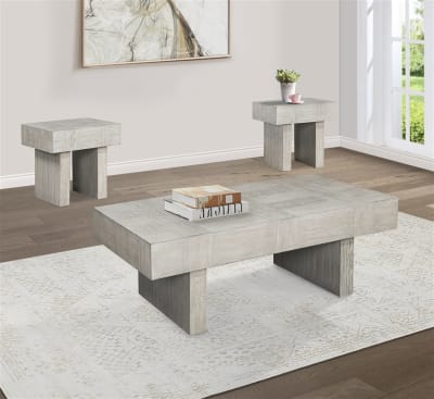 Crawley 3 Piece Cocktail Table Set in Textured Wood Finish by Crown Mark - CM-4214SET