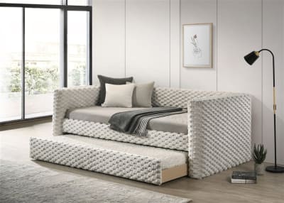 Brielle Daybed in White Dove Fabric by Crown Mark - CM-5326WH