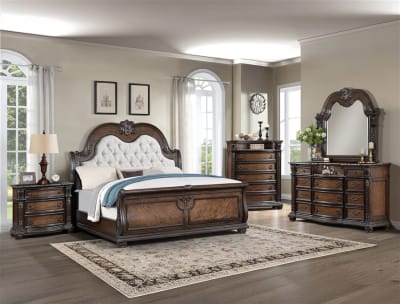 Stanley 6 Piece Bedroom Set in Coffee Brown Finish by Crown Mark - CM-B1610-SET