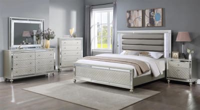 Cristian 6 Piece Bedroom Suite in Champagne Finish by Crown Mark - CM-B1680