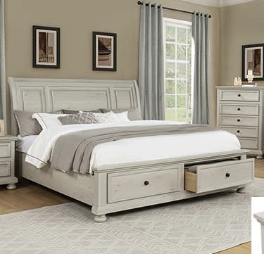 Claribelle Storage Queen Bed in White Finish by Crown Mark - CM-B1820-Q