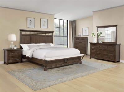 Beckett 6 Piece Bedroom Set in Brown Finish by Crown Mark - CM-B1950-SET