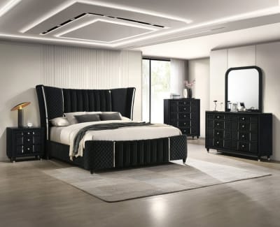 Armany 6 Piece Bedroom Set in Black Finish by Crown Mark - CM-B2300-SET