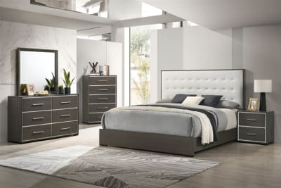 Sharpe 6 Piece Bedroom Set in Grey/Brown Finish by Crown Mark - CM-B4100-SET