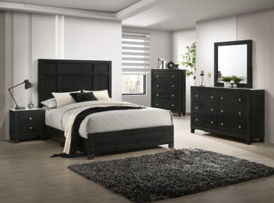 Cadence 6 Piece Bedroom Set in Black Finish by Crown Mark - CM-B4511-SET