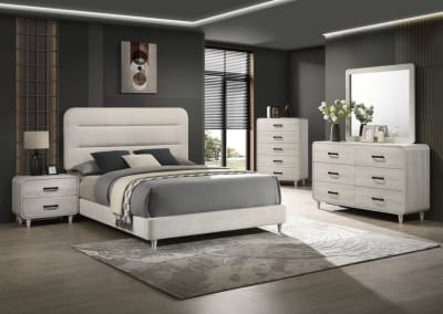 Nyomi 6 Piece Bedroom Set in White Finish by Crown Mark - CM-B4900-SET