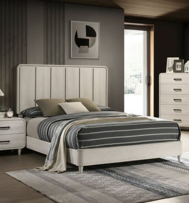 Nyomi Queen Bed in White Finish by Crown Mark - CM-B4902-Q