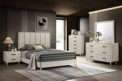 Nyomi 6 Piece Bedroom Set in White Finish by Crown Mark - CM-B4902-SET
