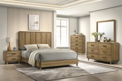 Nyomi 6 Piece Bedroom Set in Light Brown Finish by Crown Mark - CM-B4922-SET