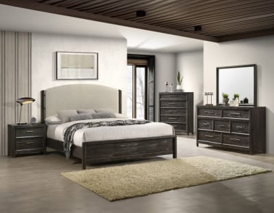Ethel 6 Piece Bedroom Set in Dark Brown Finish by Crown Mark - CM-B6530-SET