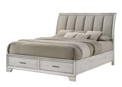 Jaymes Storage Queen Bed in White Mist Finish by Crown Mark - CM-B6582-Q