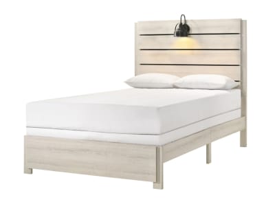 Carter Full Platform Bed in White Finish by Crown Mark - CM-B6810-F-BED