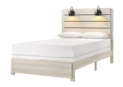 Carter Queen Platform Bed in White Finish by Crown Mark - CM-B6810-Q-BED