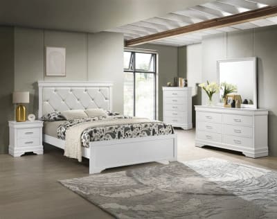 Amalia 6 Piece Bedroom Set in White Finish by Crown Mark - CM-B6912-SET