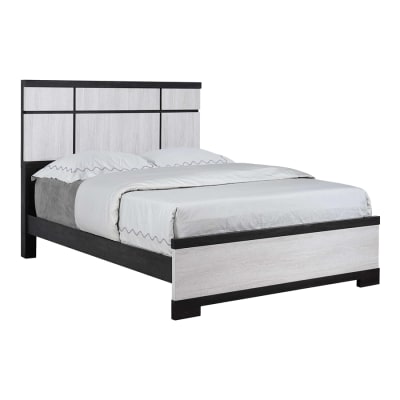 Remington Queen Panel Bed in Black/White Finish by Crown Mark - CM-B8162-Q