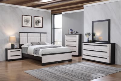 Remington 6 Piece Bedroom Set in Black/White Finish by Crown Mark - CM-B8162-SET