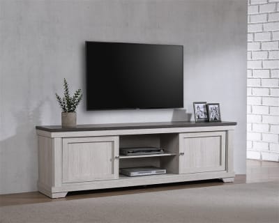 Leighton 71 inch TV Console in Weathered Wood Finish by Crown Mark - CM-B8180-9