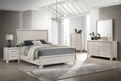 Charlie 6 Piece Bedroom Set in White Finish by Crown Mark - CM-B9230-SET